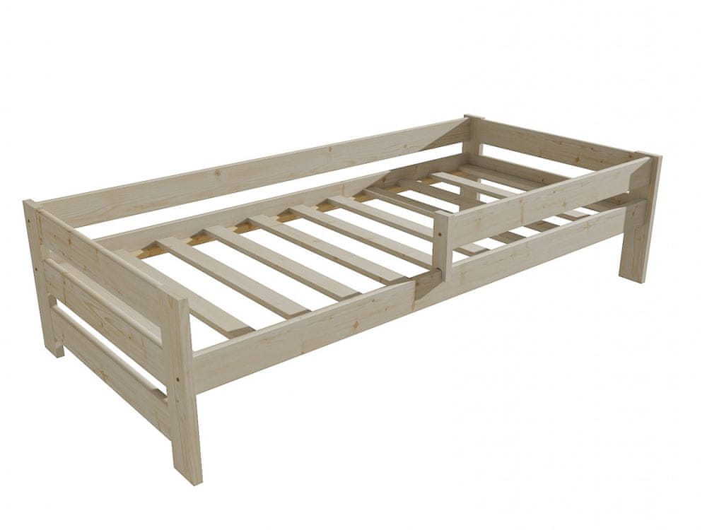 eoshop Detská posteľ so zábranou VMK006D KIDS (Rozmer: 90 x 180 cm, Farba dreva: surové drevo)